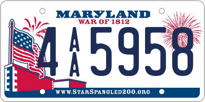 MD license plate 4AA5958