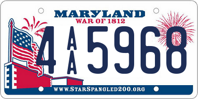 MD license plate 4AA5968