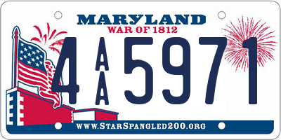 MD license plate 4AA5971