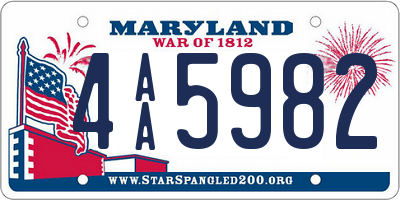 MD license plate 4AA5982