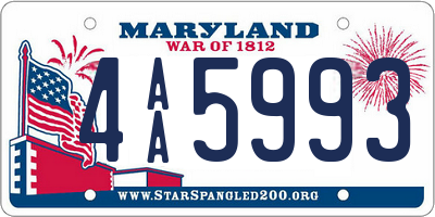 MD license plate 4AA5993