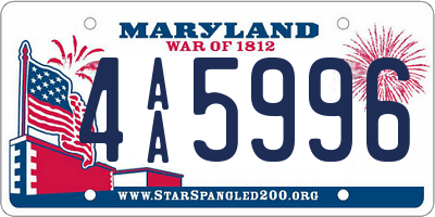 MD license plate 4AA5996
