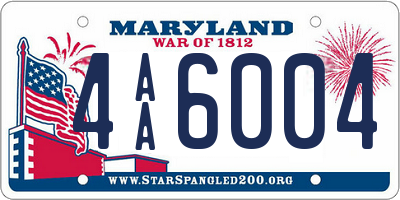 MD license plate 4AA6004