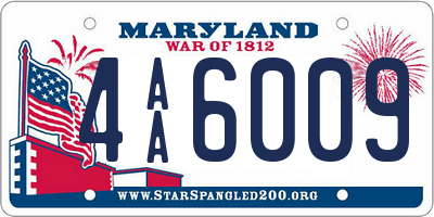 MD license plate 4AA6009