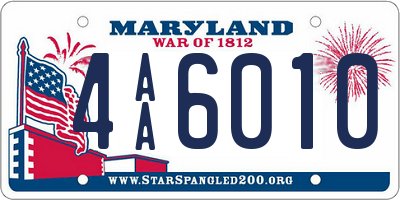 MD license plate 4AA6010