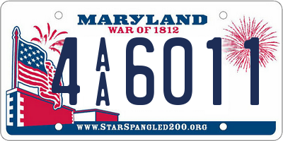MD license plate 4AA6011