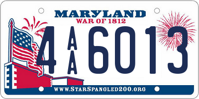 MD license plate 4AA6013