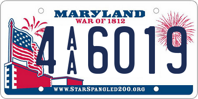 MD license plate 4AA6019