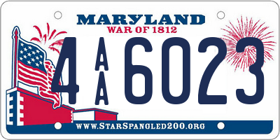 MD license plate 4AA6023