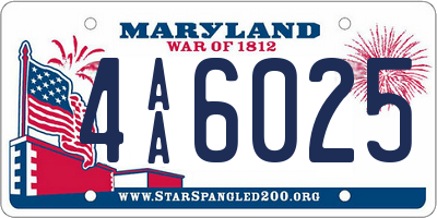 MD license plate 4AA6025