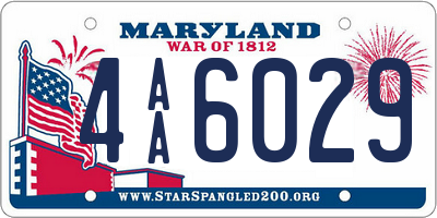 MD license plate 4AA6029