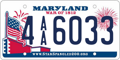 MD license plate 4AA6033