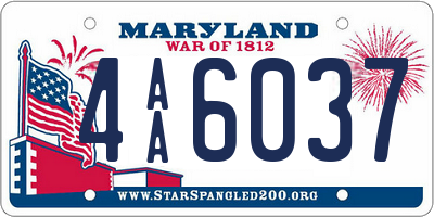 MD license plate 4AA6037