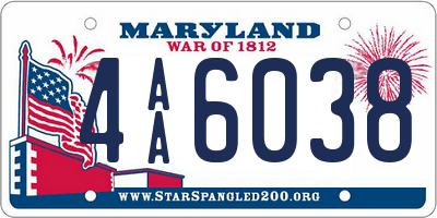 MD license plate 4AA6038