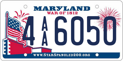 MD license plate 4AA6050