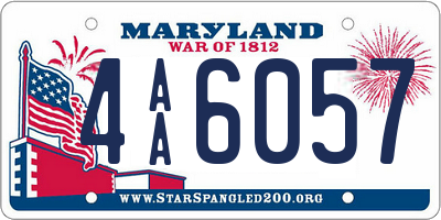 MD license plate 4AA6057