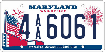 MD license plate 4AA6061