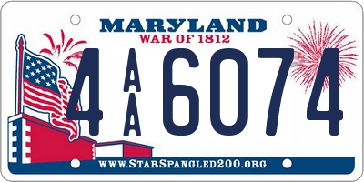 MD license plate 4AA6074