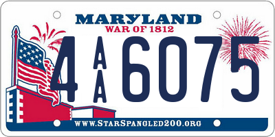 MD license plate 4AA6075