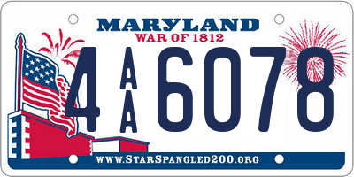 MD license plate 4AA6078