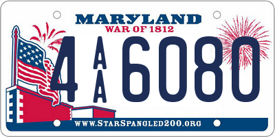 MD license plate 4AA6080