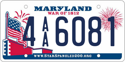 MD license plate 4AA6081