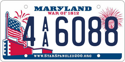 MD license plate 4AA6088
