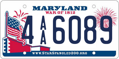 MD license plate 4AA6089