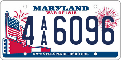 MD license plate 4AA6096