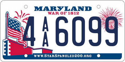 MD license plate 4AA6099