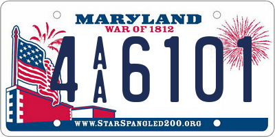 MD license plate 4AA6101