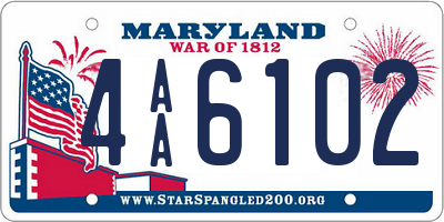 MD license plate 4AA6102
