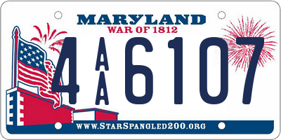 MD license plate 4AA6107