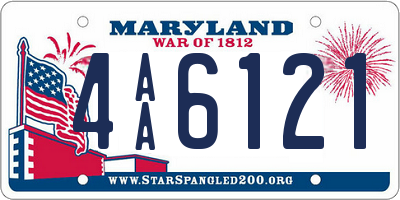MD license plate 4AA6121