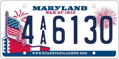 MD license plate 4AA6130