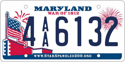 MD license plate 4AA6132