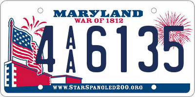 MD license plate 4AA6135