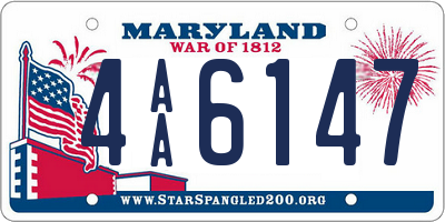 MD license plate 4AA6147