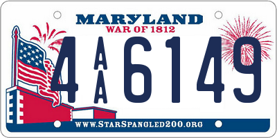 MD license plate 4AA6149