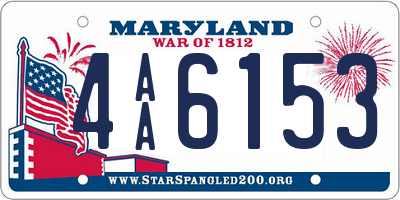 MD license plate 4AA6153