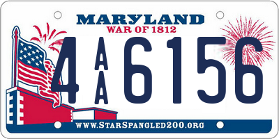 MD license plate 4AA6156