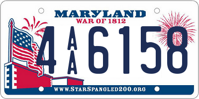 MD license plate 4AA6158