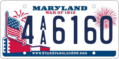 MD license plate 4AA6160