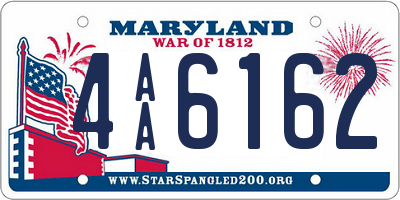 MD license plate 4AA6162