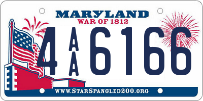 MD license plate 4AA6166