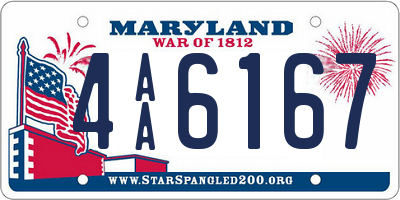 MD license plate 4AA6167