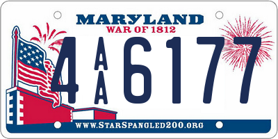 MD license plate 4AA6177