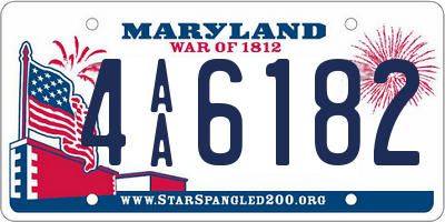 MD license plate 4AA6182
