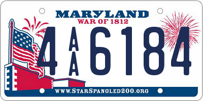 MD license plate 4AA6184