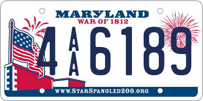 MD license plate 4AA6189